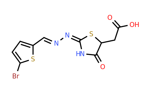 CAS 700350-91-0 | 2-(2-{2-[(5-bromothiophen-2-yl)methylidene]hydrazin-1-ylidene}-4-oxo-1,3-thiazolidin-5-yl)acetic acid