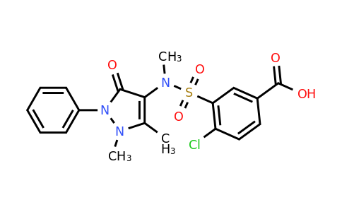 CAS 721414-83-1 | 4-chloro-3-[(1,5-dimethyl-3-oxo-2-phenyl-2,3-dihydro-1H-pyrazol-4-yl)(methyl)sulfamoyl]benzoic acid