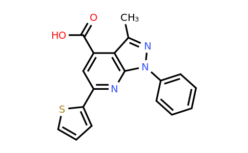 CAS 721916-17-2 | 3-methyl-1-phenyl-6-(thiophen-2-yl)-1H-pyrazolo[3,4-b]pyridine-4-carboxylic acid