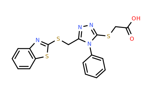 CAS 722490-57-5 | 2-({5-[(1,3-benzothiazol-2-ylsulfanyl)methyl]-4-phenyl-4H-1,2,4-triazol-3-yl}sulfanyl)acetic acid