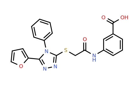 CAS 726165-12-4 | 3-(2-{[5-(furan-2-yl)-4-phenyl-4H-1,2,4-triazol-3-yl]sulfanyl}acetamido)benzoic acid