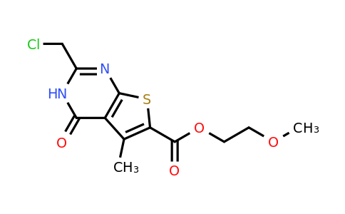 2-methoxyethyl 2-(chloromethyl)-5-methyl-4-oxo-3H,4H-thieno[2,3-d]pyrimidine-6-carboxylate