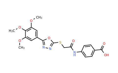 CAS 728907-98-0 | 4-(2-{[5-(3,4,5-trimethoxyphenyl)-1,3,4-oxadiazol-2-yl]sulfanyl}acetamido)benzoic acid
