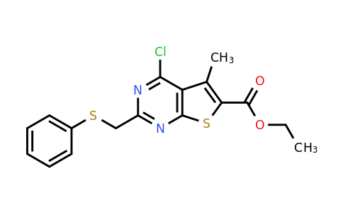 CAS 731001-96-0 | ethyl 4-chloro-5-methyl-2-[(phenylsulfanyl)methyl]thieno[2,3-d]pyrimidine-6-carboxylate