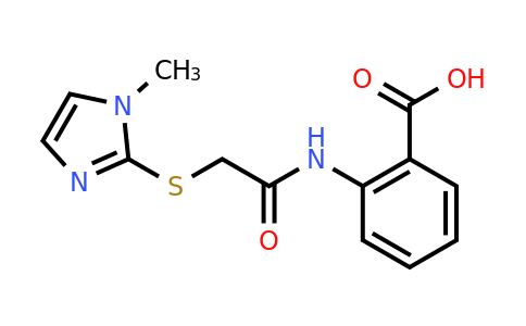 CAS 731793-32-1 | 2-{2-[(1-methyl-1H-imidazol-2-yl)sulfanyl]acetamido}benzoic acid
