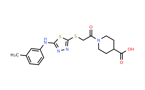 CAS 731801-14-2 | 1-[2-({5-[(3-methylphenyl)amino]-1,3,4-thiadiazol-2-yl}sulfanyl)acetyl]piperidine-4-carboxylic acid