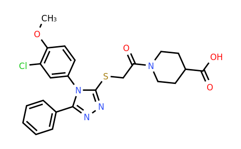 CAS 731801-15-3 | 1-(2-{[4-(3-chloro-4-methoxyphenyl)-5-phenyl-4H-1,2,4-triazol-3-yl]sulfanyl}acetyl)piperidine-4-carboxylic acid