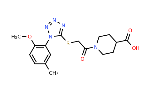 CAS 731801-16-4 | 1-(2-{[1-(2-methoxy-5-methylphenyl)-1H-1,2,3,4-tetrazol-5-yl]sulfanyl}acetyl)piperidine-4-carboxylic acid