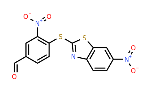 CAS 733030-93-8 | 3-nitro-4-[(6-nitro-1,3-benzothiazol-2-yl)sulfanyl]benzaldehyde