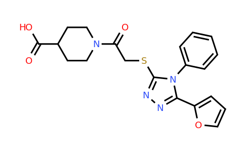 CAS 735336-27-3 | 1-(2-{[5-(furan-2-yl)-4-phenyl-4H-1,2,4-triazol-3-yl]sulfanyl}acetyl)piperidine-4-carboxylic acid