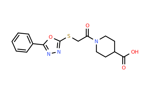 CAS 735336-29-5 | 1-{2-[(5-phenyl-1,3,4-oxadiazol-2-yl)sulfanyl]acetyl}piperidine-4-carboxylic acid
