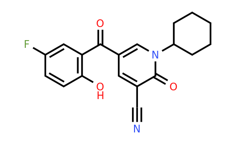 CAS 736978-72-6 | 1-cyclohexyl-5-(5-fluoro-2-hydroxybenzoyl)-2-oxo-1,2-dihydropyridine-3-carbonitrile