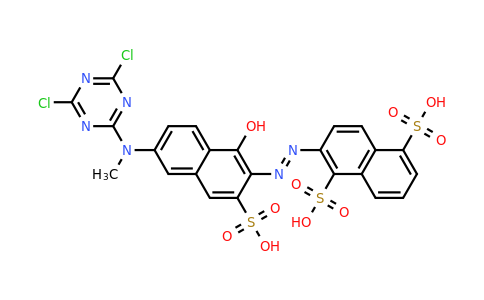 CAS 73816-75-8 | 2-((6-((4,6-Dichloro-1,3,5-triazin-2-yl)(methyl)amino)-1-hydroxy-3-sulfonaphthalen-2-yl)diazenyl)naphthalene-1,5-disulfonic acid