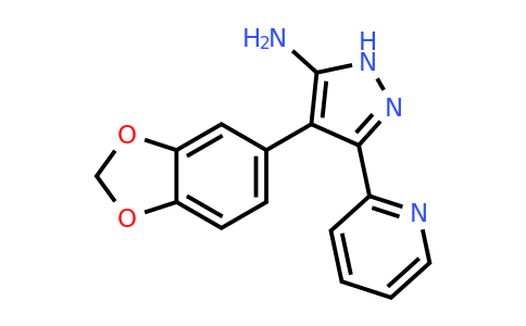 CAS 739341-23-2 | 4-(1,3-dioxaindan-5-yl)-3-(pyridin-2-yl)-1H-pyrazol-5-amine