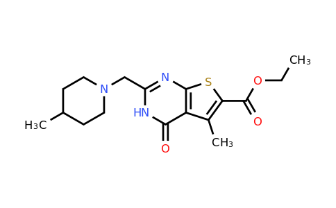 CAS 741731-76-0 | ethyl 5-methyl-2-[(4-methylpiperidin-1-yl)methyl]-4-oxo-3H,4H-thieno[2,3-d]pyrimidine-6-carboxylate