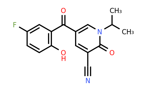 CAS 743444-77-1 | 5-(5-fluoro-2-hydroxybenzoyl)-2-oxo-1-(propan-2-yl)-1,2-dihydropyridine-3-carbonitrile