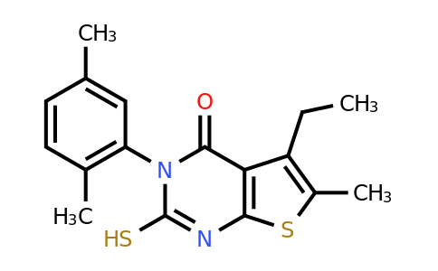 CAS 743452-24-6 | 3-(2,5-dimethylphenyl)-5-ethyl-6-methyl-2-sulfanyl-3H,4H-thieno[2,3-d]pyrimidin-4-one