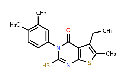 CAS 743452-41-7 | 3-(3,4-dimethylphenyl)-5-ethyl-6-methyl-2-sulfanyl-3H,4H-thieno[2,3-d]pyrimidin-4-one