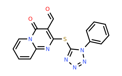 CAS 746610-48-0 | 4-oxo-2-[(1-phenyl-1H-1,2,3,4-tetrazol-5-yl)sulfanyl]-4H-pyrido[1,2-a]pyrimidine-3-carbaldehyde