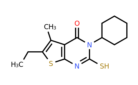 CAS 756859-02-6 | 3-cyclohexyl-6-ethyl-5-methyl-2-sulfanyl-3H,4H-thieno[2,3-d]pyrimidin-4-one