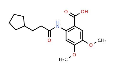 CAS 790263-55-7 | 2-(3-cyclopentylpropanamido)-4,5-dimethoxybenzoic acid