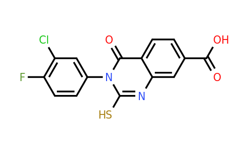 CAS 790271-23-7 | 3-(3-chloro-4-fluorophenyl)-4-oxo-2-sulfanyl-3,4-dihydroquinazoline-7-carboxylic acid