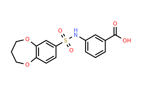 CAS 790272-30-9 | 3-(3,4-dihydro-2H-1,5-benzodioxepine-7-sulfonamido)benzoic acid