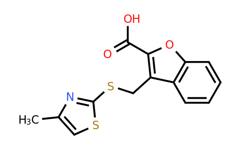CAS 850021-31-7 | 3-{[(4-methyl-1,3-thiazol-2-yl)sulfanyl]methyl}-1-benzofuran-2-carboxylic acid