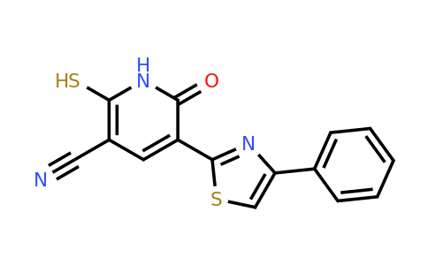 CAS 851879-14-6 | 6-oxo-5-(4-phenyl-1,3-thiazol-2-yl)-2-sulfanyl-1,6-dihydropyridine-3-carbonitrile
