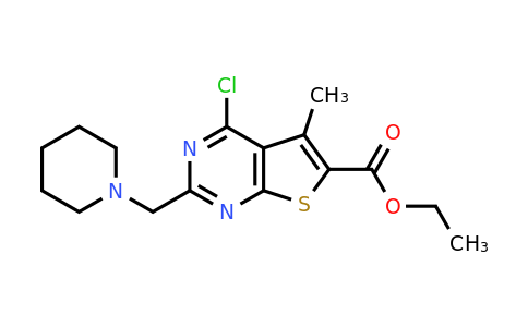 CAS 851879-24-8 | ethyl 4-chloro-5-methyl-2-[(piperidin-1-yl)methyl]thieno[2,3-d]pyrimidine-6-carboxylate