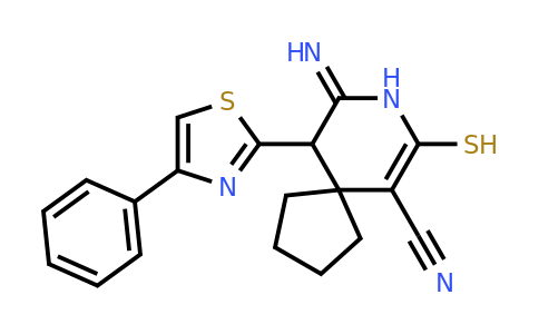 CAS 852400-06-7 | 9-imino-10-(4-phenyl-1,3-thiazol-2-yl)-7-sulfanyl-8-azaspiro[4.5]dec-6-ene-6-carbonitrile
