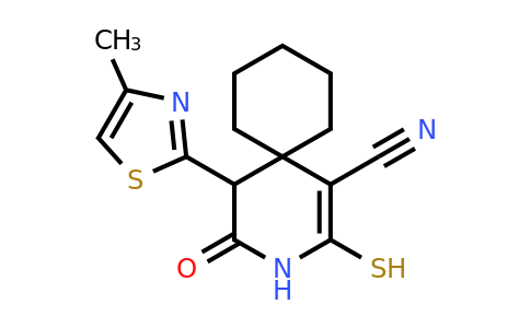 CAS 852400-41-0 | 5-(4-methyl-1,3-thiazol-2-yl)-4-oxo-2-sulfanyl-3-azaspiro[5.5]undec-1-ene-1-carbonitrile