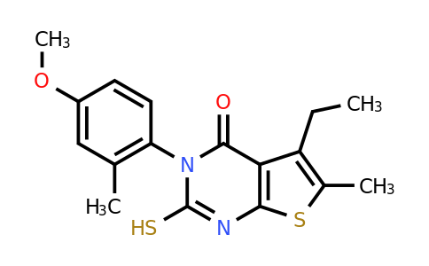 CAS 854039-11-5 | 5-ethyl-3-(4-methoxy-2-methylphenyl)-6-methyl-2-sulfanyl-3H,4H-thieno[2,3-d]pyrimidin-4-one