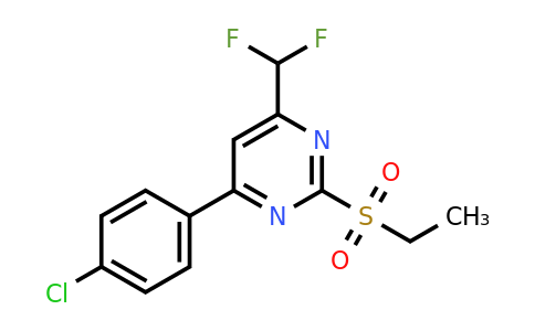 CAS 862678-12-4 | 4-(4-Chlorophenyl)-6-(difluoromethyl)-2-(ethylsulfonyl)pyrimidine