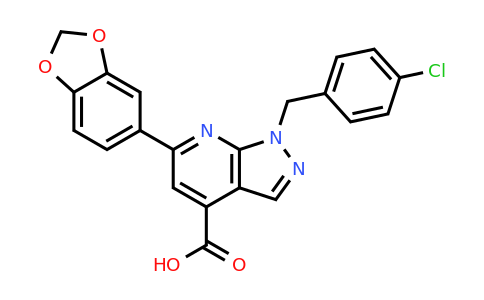 CAS 863668-00-2 | 6-(1,3-dioxaindan-5-yl)-1-[(4-chlorophenyl)methyl]-1H-pyrazolo[3,4-b]pyridine-4-carboxylic acid