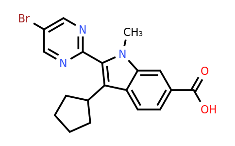 CAS 863885-94-3 | 2-(5-bromopyrimidin-2-yl)-3-cyclopentyl-1-methyl-1H-indole-6-carboxylic acid
