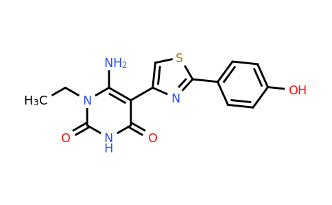 CAS 871544-59-1 | 6-amino-1-ethyl-5-[2-(4-hydroxyphenyl)-1,3-thiazol-4-yl]-1,2,3,4-tetrahydropyrimidine-2,4-dione