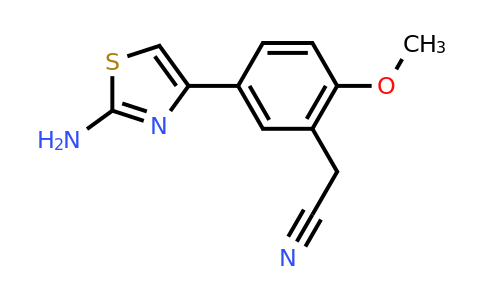 CAS 871673-04-0 | 2-[5-(2-amino-1,3-thiazol-4-yl)-2-methoxyphenyl]acetonitrile