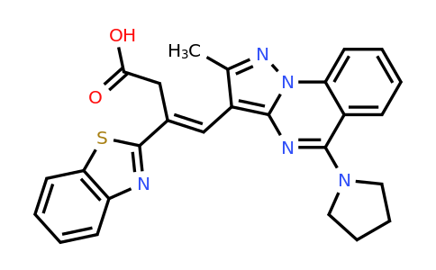 CAS 873813-36-6 | (3E)-3-(1,3-benzothiazol-2-yl)-4-[2-methyl-5-(pyrrolidin-1-yl)pyrazolo[1,5-a]quinazolin-3-yl]but-3-enoic acid