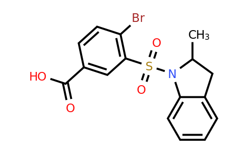 CAS 875423-06-6 | 4-bromo-3-[(2-methyl-2,3-dihydro-1H-indol-1-yl)sulfonyl]benzoic acid
