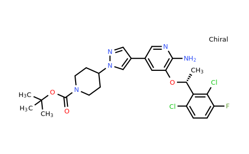 CAS 877399-51-4 | (R)-tert-Butyl 4-(4-(6-amino-5-(1-(2,6-dichloro-3-fluorophenyl)ethoxy)pyridin-3-yl)-1H-pyrazol-1-yl)piperidine-1-carboxylate