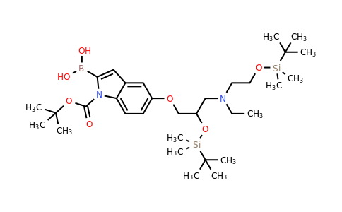 CAS 913388-77-9 | [1-tert-butoxycarbonyl-5-[2-[tert-butyl(dimethyl)silyl]oxy-3-[2-[tert-butyl(dimethyl)silyl]oxyethyl-ethyl-amino]propoxy]indol-2-yl]boronic acid