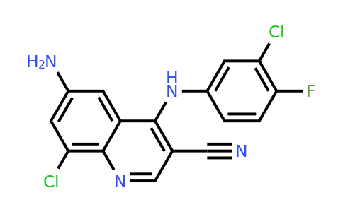 CAS 915364-18-0 | 6-Amino-8-chloro-4-((3-chloro-4-fluorophenyl)amino)quinoline-3-carbonitrile