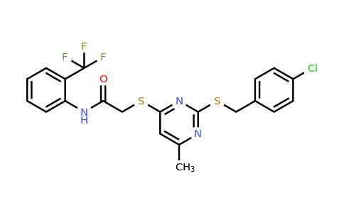 CAS 917561-79-6 | 2-((2-((4-Chlorobenzyl)thio)-6-methylpyrimidin-4-yl)thio)-N-(2-(trifluoromethyl)phenyl)acetamide