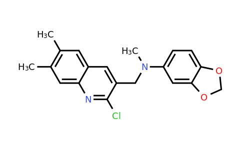 CAS 917747-09-2 | N-((2-Chloro-6,7-dimethylquinolin-3-yl)methyl)-N-methylbenzo[d][1,3]dioxol-5-amine