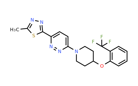 CAS 921605-87-0 | 2-Methyl-5-(6-(4-(2-(trifluoromethyl)phenoxy)piperidin-1-yl)pyridazin-3-yl)-1,3,4-thiadiazole