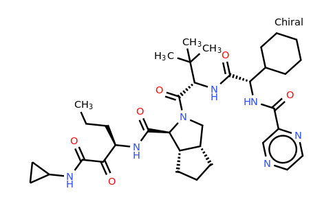 CAS 923270-50-2 | (3R)-3-{[(1S,3aR,6aS)-2-[(2S)-2-[(2S)-2-cyclohexyl-2-
(pyrazin-2-ylformamido)acetamido]-3,3-
dimethylbutanoyl]-octahydrocyclopenta[c]pyrrol-1-
yl]formamido}-N-cyclopropyl-2-oxohexanamide