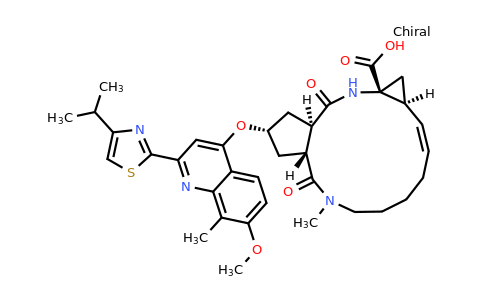 CAS 923604-58-4 | (2R,3aR,11aS,12aR,14aR,Z)-2-((2-(4-Isopropylthiazol-2-yl)-7-methoxy-8-methylquinolin-4-yl)oxy)-5-methyl-4,14-dioxo-1,2,3,3a,4,5,6,7,8,9,11a,12,12a,13,14,14a-hexadecahydrocyclopenta[c]cyclopropa[g][1,6]diazacyclotetradecine-12a-carboxylic acid