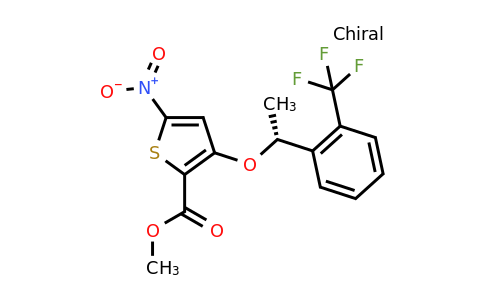 CAS 929039-94-1 | (R)-Methyl 5-nitro-3-(1-(2-(trifluoromethyl)phenyl)ethoxy)thiophene-2-carboxylate