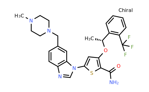 CAS 929095-18-1 | 5-[6-[(4-Methyl-1-piperazinyl)methyl]-1H-benzimidazol-1-YL]-3-[(1R)-1-[2-(trifluoromethyl)phenyl]ethoxy]-2-thiophenecarboxamide